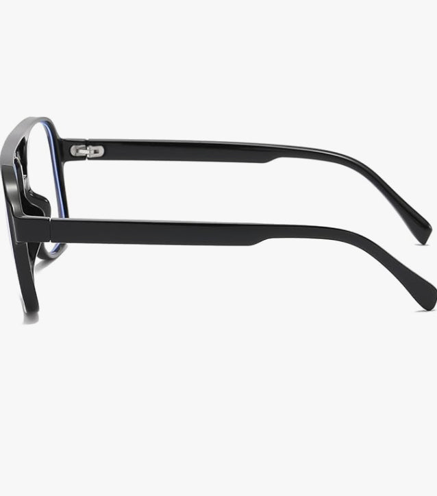 Retro Aviator Blue Light Glasses - Black Frame