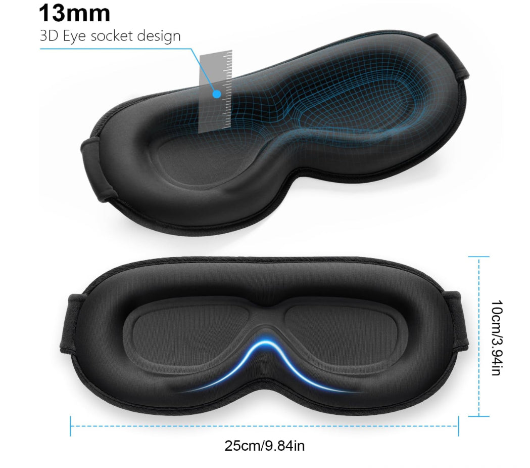 Total Blackout Sleep Mask - Light-Free Comfort (Black)