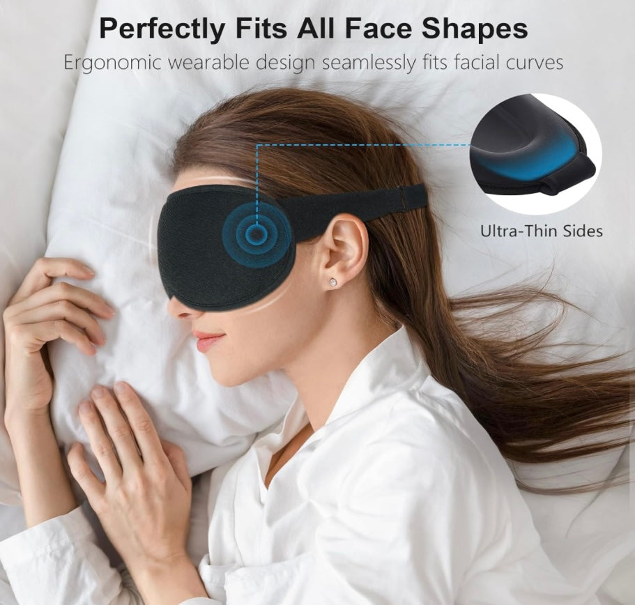 Total Blackout Sleep Mask - Light-Free Comfort (Black)