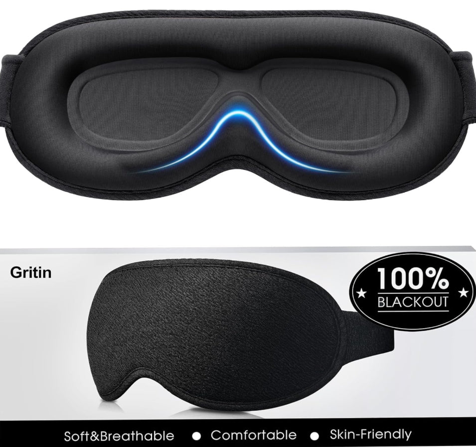 Total Blackout Sleep Mask - Light-Free Comfort (Black)