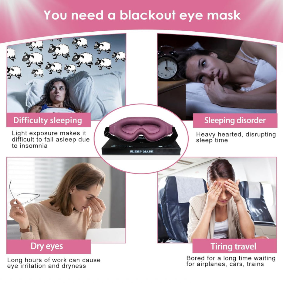3D Contour Sleep Mask - Zero Pressure (Purple)