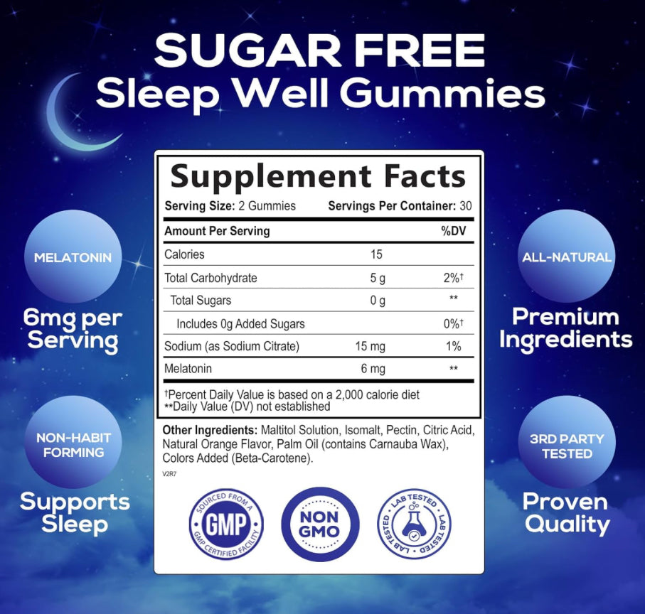 Extra Strength Sleep Gummies - 6mg Melatonin (60 ct)
