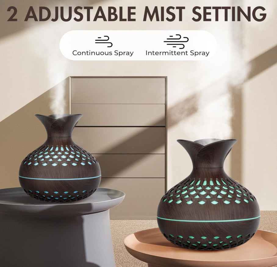 Mini Humidifier for Desk Bedroom Indoor Plant 300 ml Aromatherapy Diffuser Humidifier for Office Small Room Quiet Colorful Night Light Essential Oil Diffuser