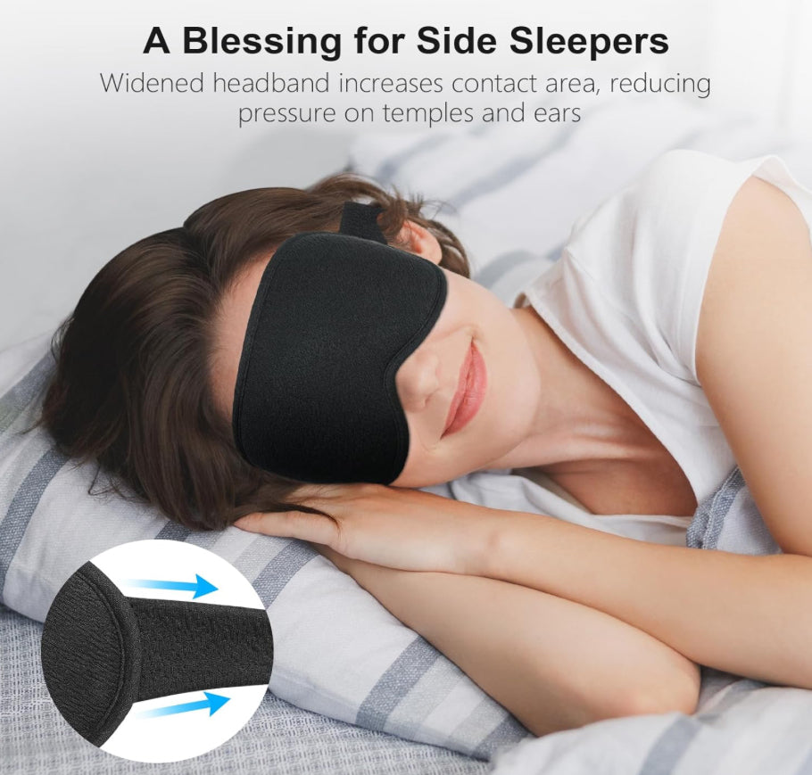 Total Blackout Sleep Mask - Light-Free Comfort (Black)