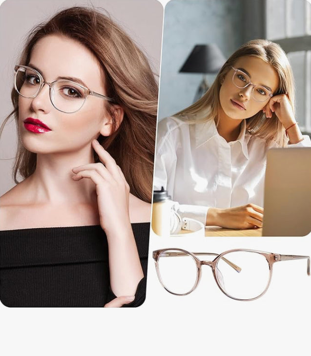 Stylish Round TR90 Blue Light Glasses - Anti-Eyestrain