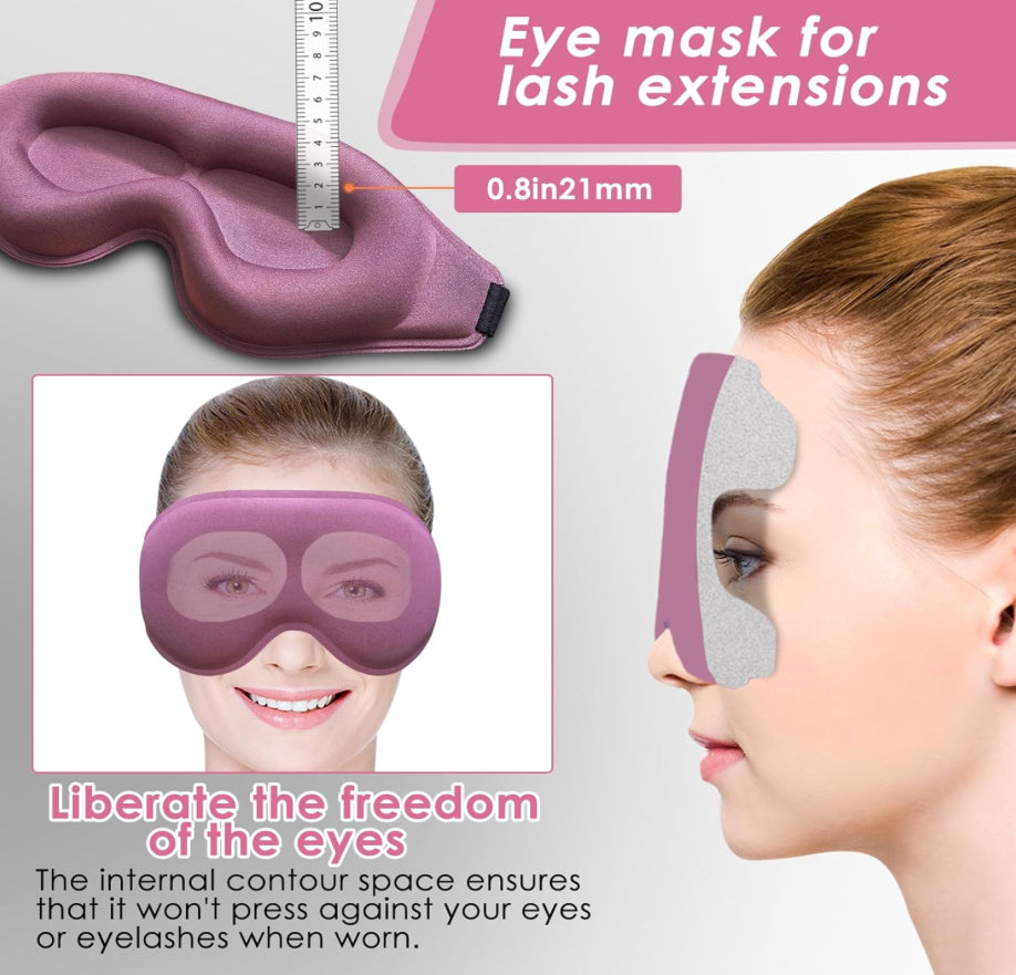 3D Contour Sleep Mask - Zero Pressure (Purple)
