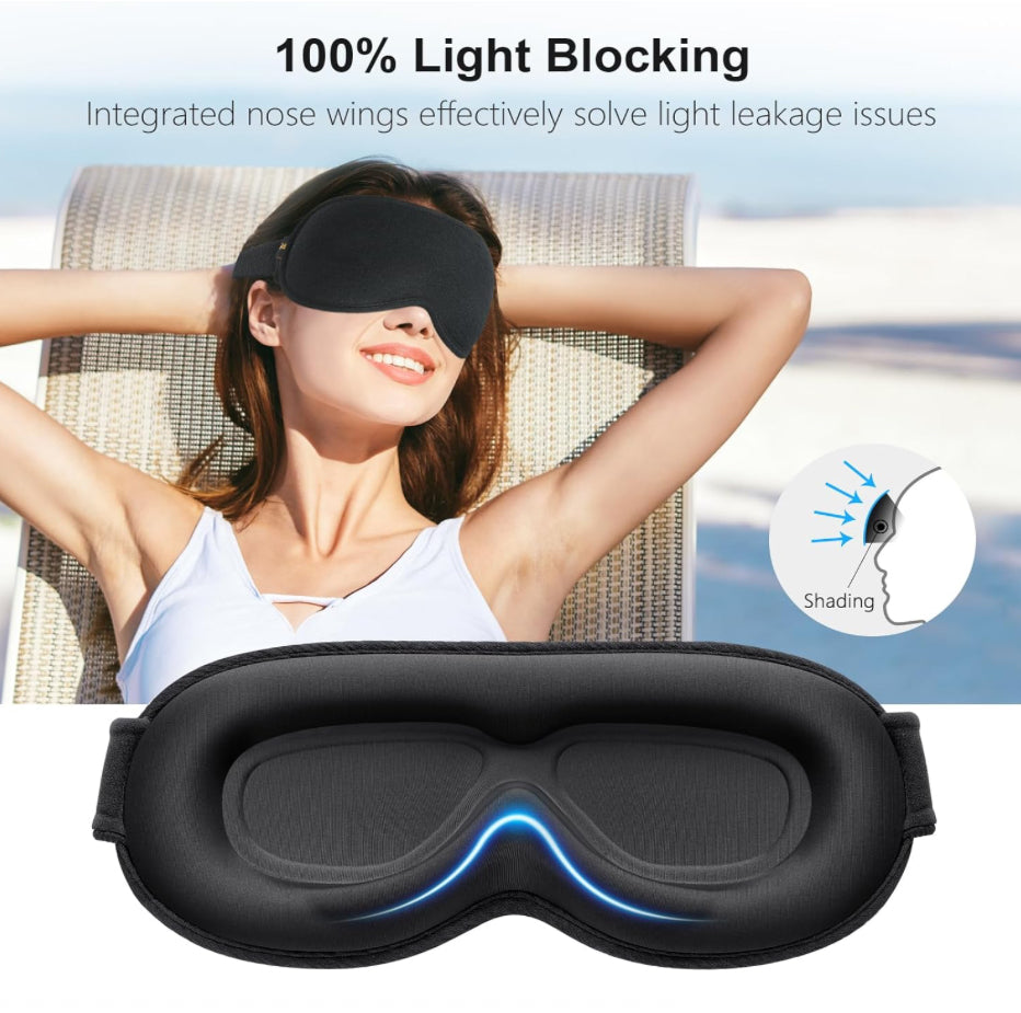 Total Blackout Sleep Mask - Light-Free Comfort (Black)