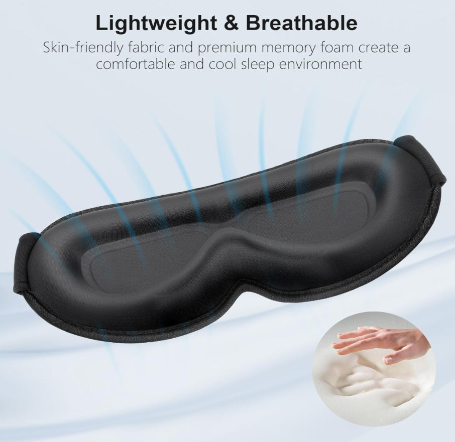 Total Blackout Sleep Mask - Light-Free Comfort (Black)
