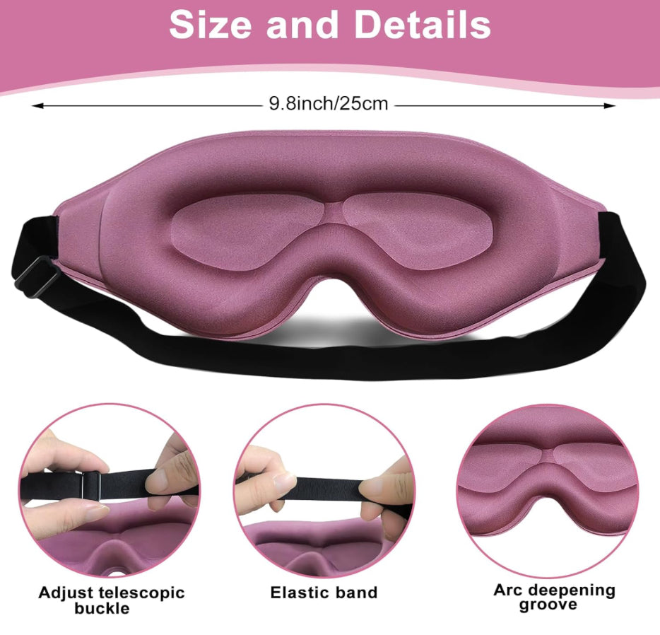 3D Contour Sleep Mask - Zero Pressure (Purple)