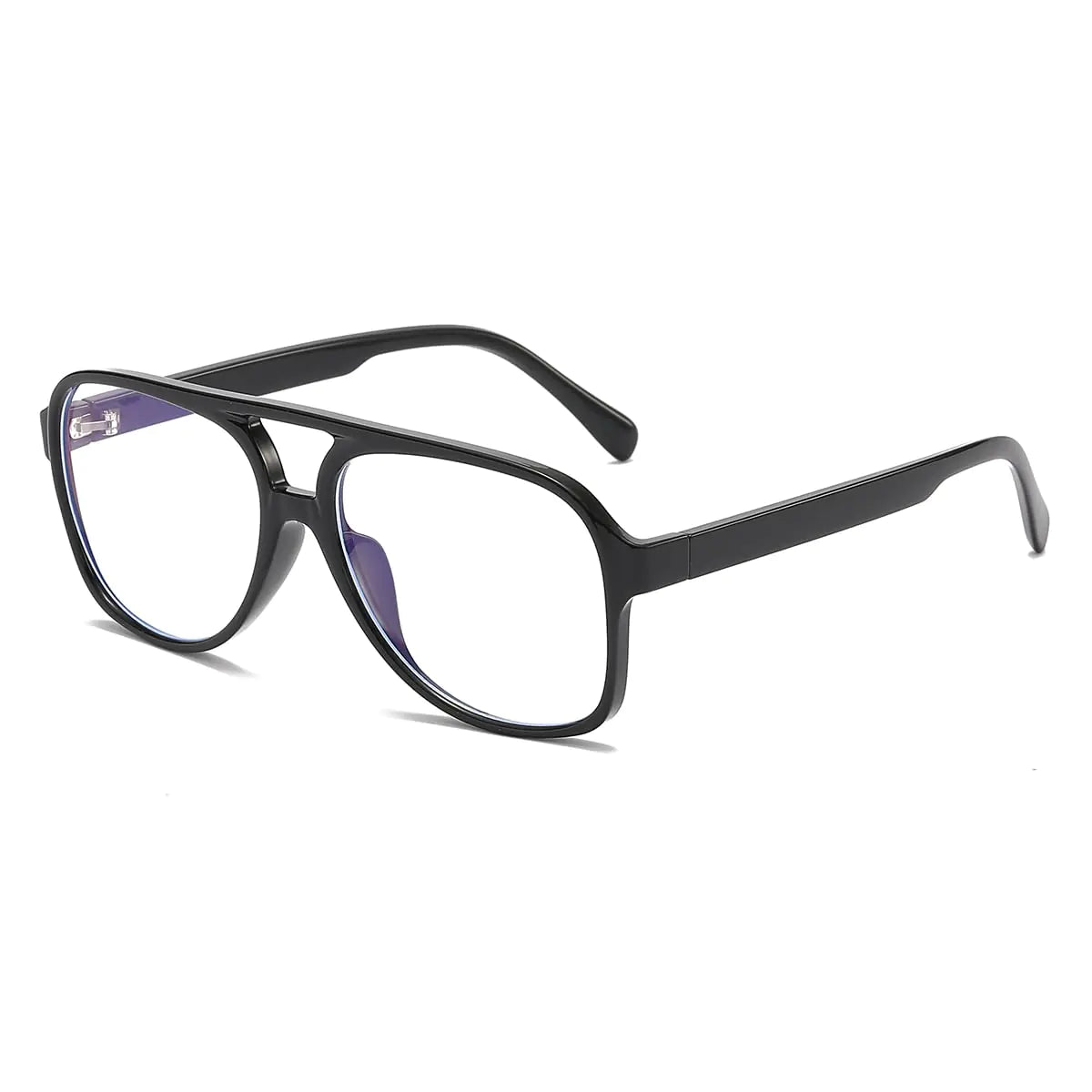 Retro Aviator Blue Light Glasses - Black Frame
